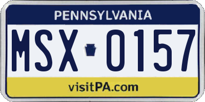 PA license plate MSX0157