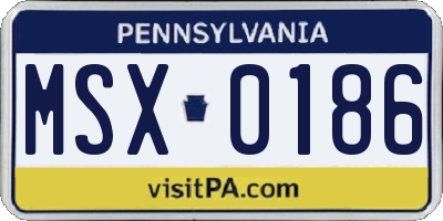 PA license plate MSX0186