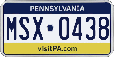 PA license plate MSX0438