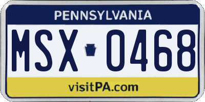 PA license plate MSX0468