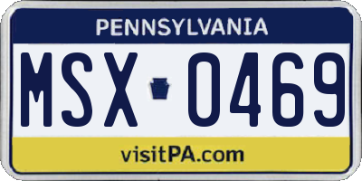 PA license plate MSX0469