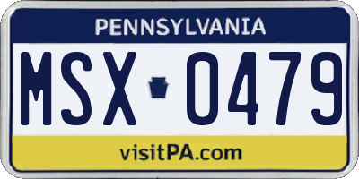 PA license plate MSX0479