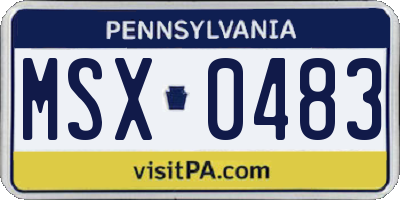 PA license plate MSX0483