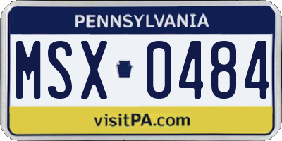 PA license plate MSX0484