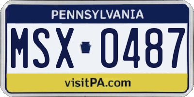 PA license plate MSX0487