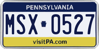 PA license plate MSX0527