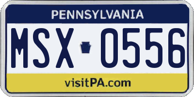 PA license plate MSX0556