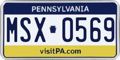 PA license plate MSX0569
