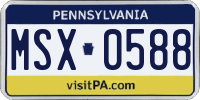 PA license plate MSX0588