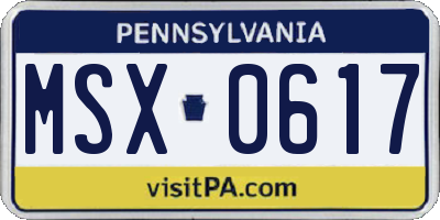 PA license plate MSX0617