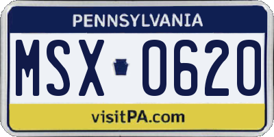 PA license plate MSX0620