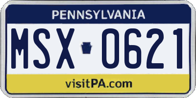 PA license plate MSX0621