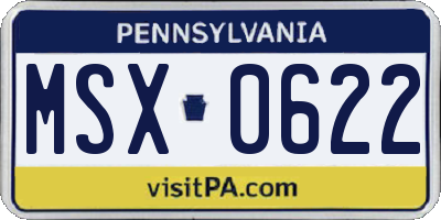 PA license plate MSX0622