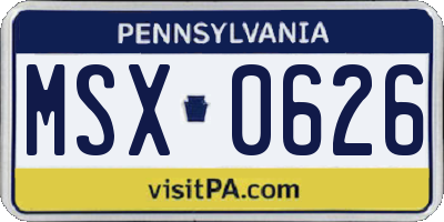 PA license plate MSX0626