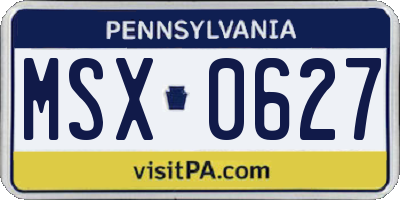 PA license plate MSX0627