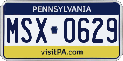 PA license plate MSX0629