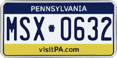 PA license plate MSX0632