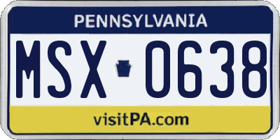 PA license plate MSX0638