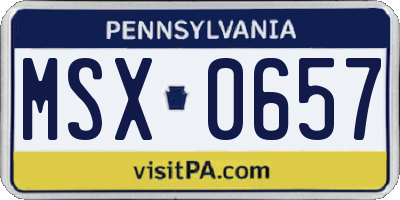 PA license plate MSX0657