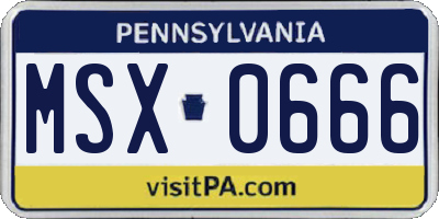 PA license plate MSX0666