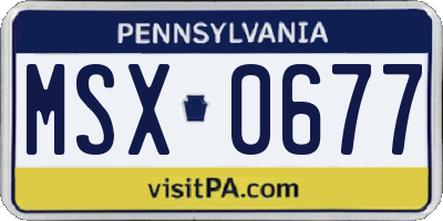 PA license plate MSX0677