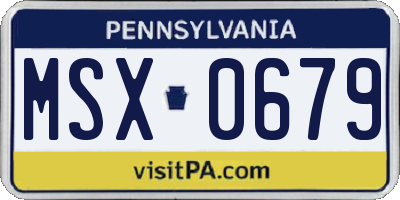 PA license plate MSX0679