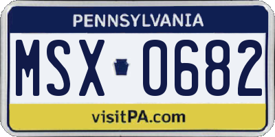 PA license plate MSX0682