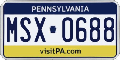 PA license plate MSX0688