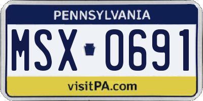 PA license plate MSX0691