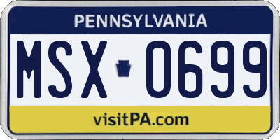 PA license plate MSX0699