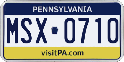PA license plate MSX0710
