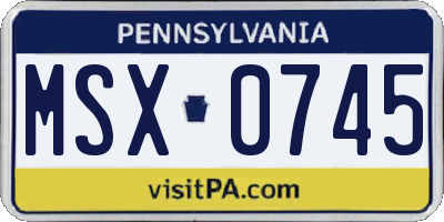 PA license plate MSX0745