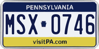 PA license plate MSX0746