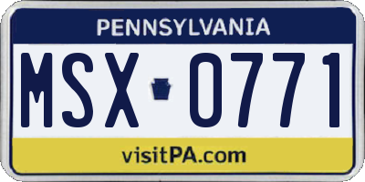 PA license plate MSX0771