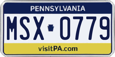 PA license plate MSX0779