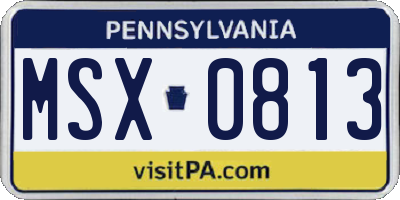 PA license plate MSX0813