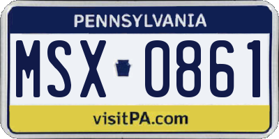 PA license plate MSX0861