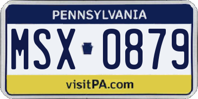 PA license plate MSX0879