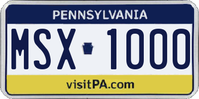 PA license plate MSX1000