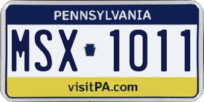 PA license plate MSX1011