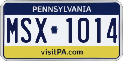 PA license plate MSX1014