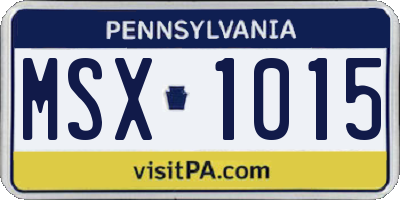 PA license plate MSX1015