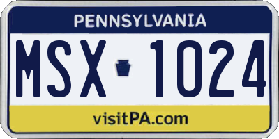 PA license plate MSX1024