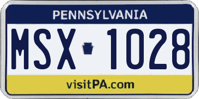 PA license plate MSX1028