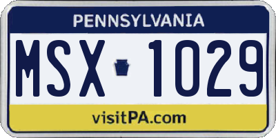 PA license plate MSX1029