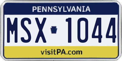 PA license plate MSX1044