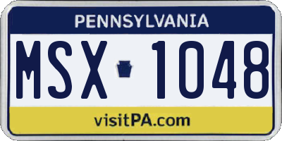 PA license plate MSX1048