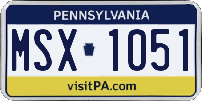 PA license plate MSX1051