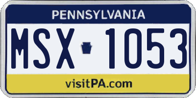 PA license plate MSX1053