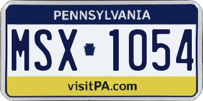 PA license plate MSX1054